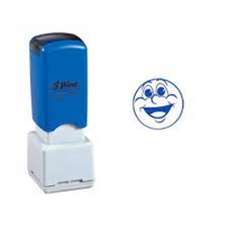 Cheeky face merit stamp blue